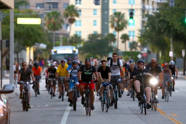 fl-clo-ride-of-silenceCyclists take to the road in Fort Lauderdale in a silent procession to honor fellow cyclists who have been killed or injured while riding on public roadways during the Ride of Silence on May 21, 2014. Although cyclists have a legal